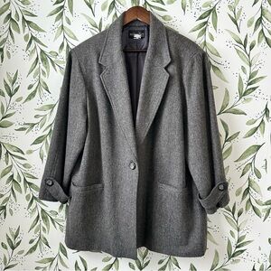 Vintage 90s Requirements Women’s Wool Coat. Gray. 18W.